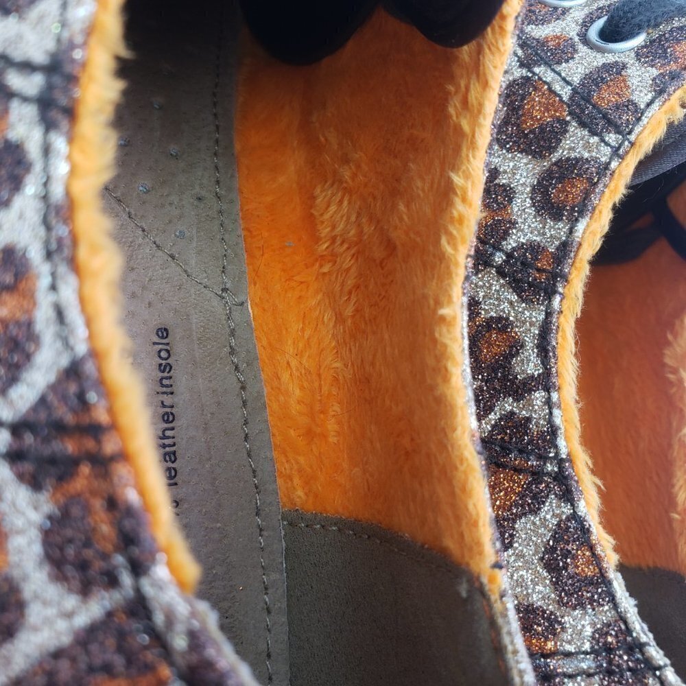 Bobs From Skechers Womens Size 7.5 Leopard Brown Orange Low Sneaker Shoes SN3353 - Picture 11 of 12